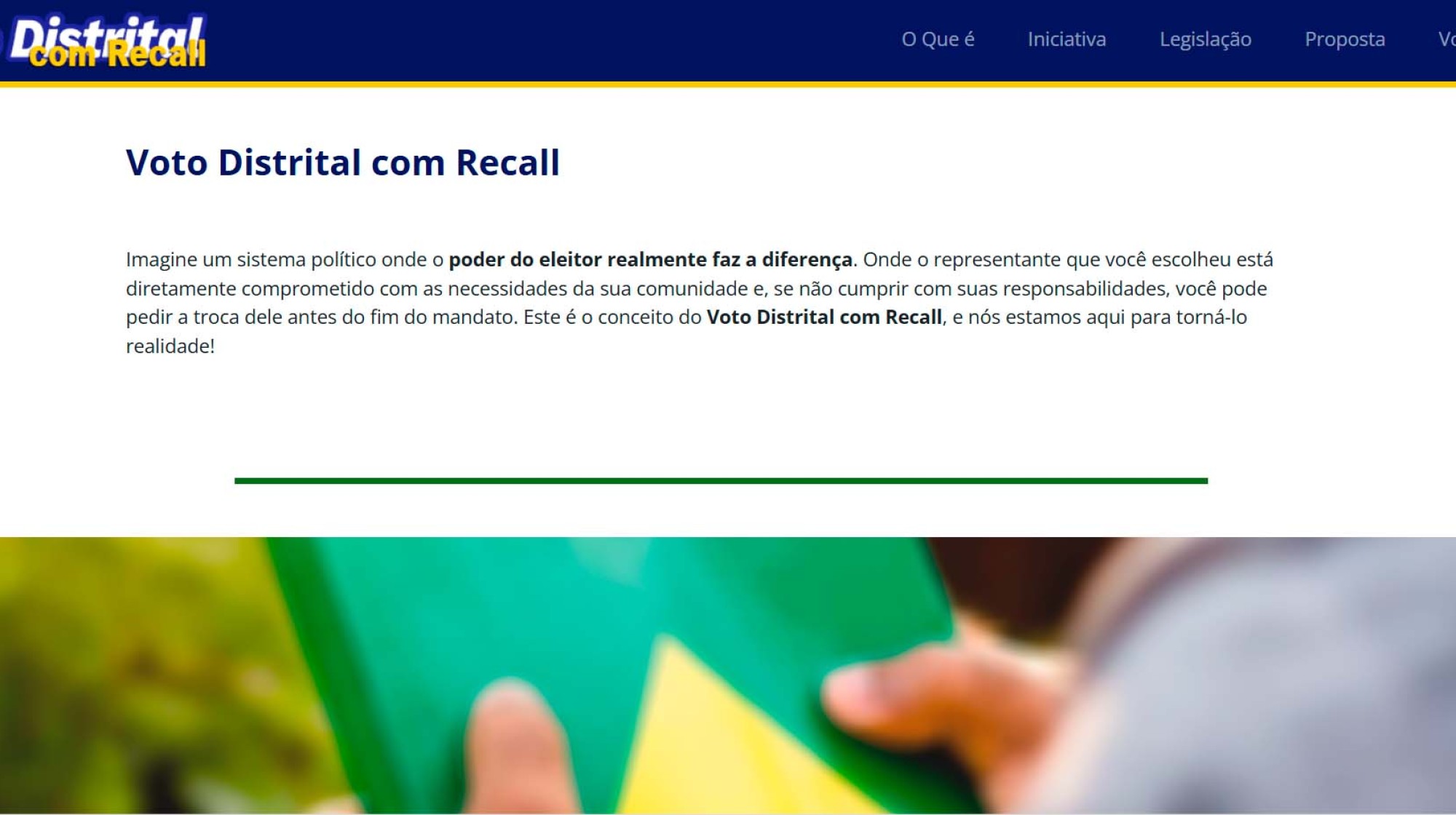 Voto Distrital com Recall